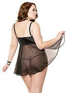 Babydoll with sequin covered bust, plus size